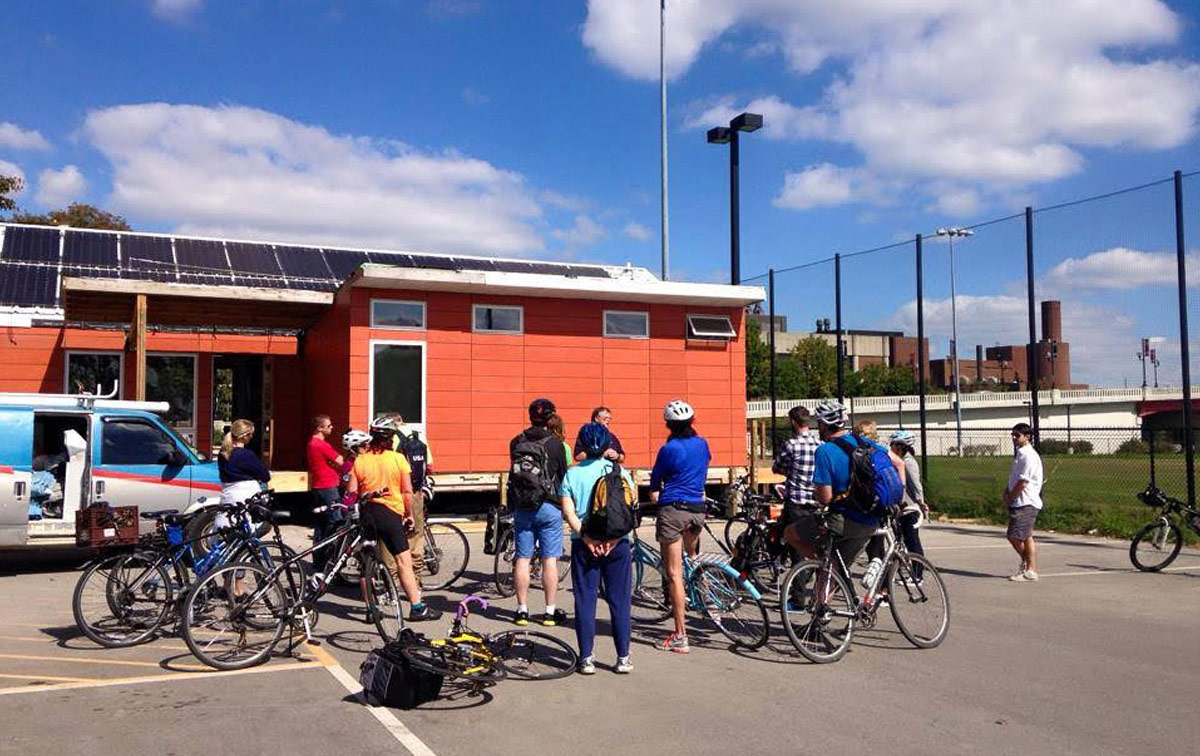 People on bikes on solar tour